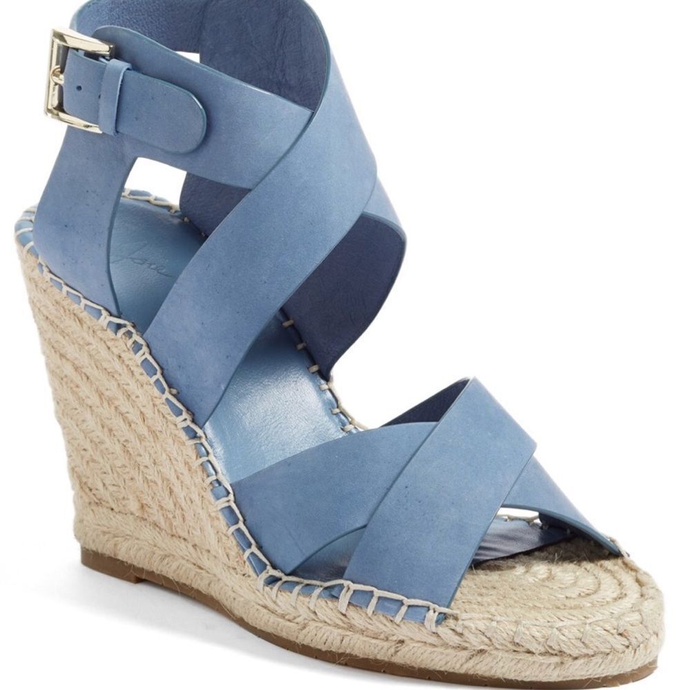 NEW Joie kaelyn espadrilles wedge sandals blue